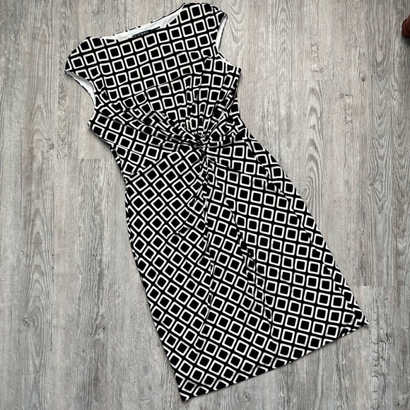 Lauren Ralph Lauren Women’s Size 12 Geometric Print Twist Sheath Dress - Picture 6 of 8